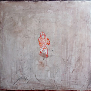 Ops_sporco candore n. 5, 70x70, tecnica mista su tela, 2010