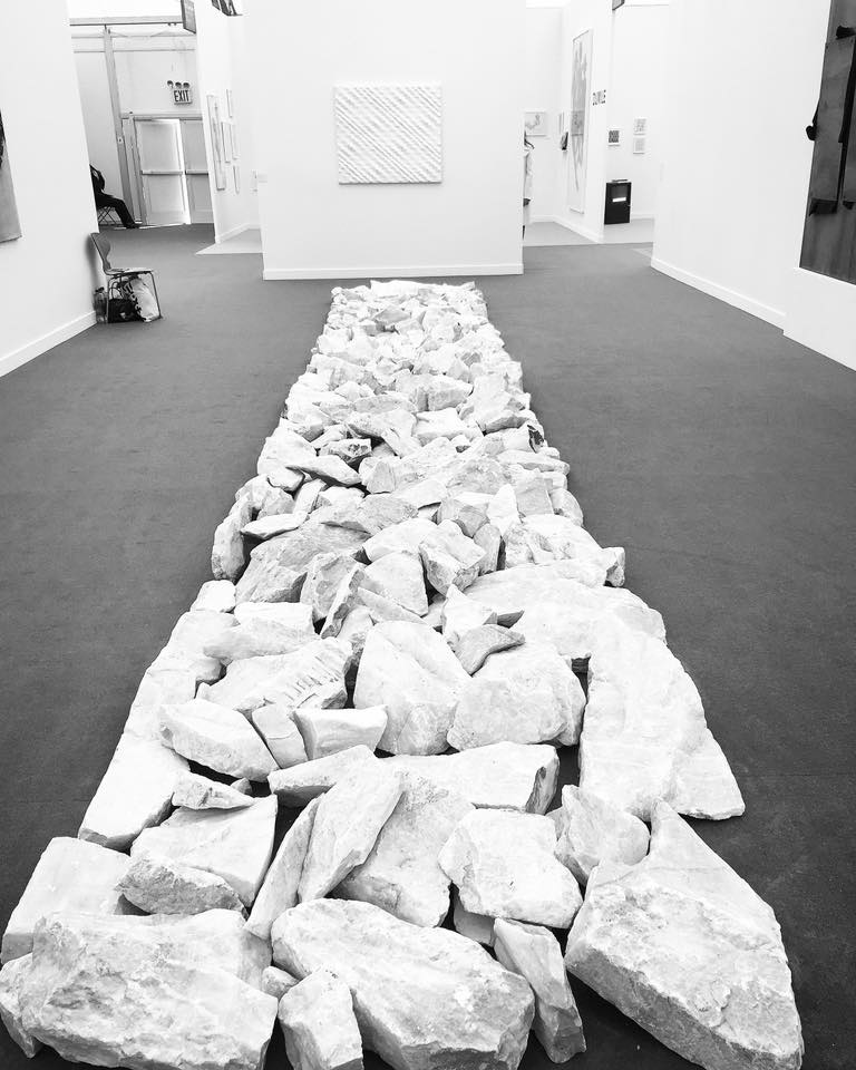 Frieze-art-fair-New-York-on-display-works-by-Richard-Long-Enrico-Castellani-Jannis-Kounellis-Giuseppe-Penone-Minmo-Rotella-Heinz-Mack-Francesco-Vezzoli-and-Domenico-Bianchi