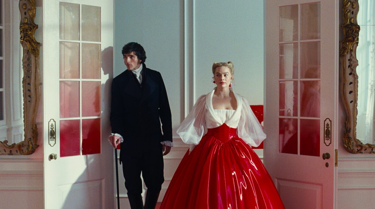 WUTHERING HEIGHTS Copyright: © 2026 Warner Bros. Ent. All Rights Reserved Photo Courtesy Warner Bros. Pictures. Caption: (L-r) JACOB ELORDI as Heathcliff and Actor, Producer MARGOT ROBBIE as Catherine Earnshaw in “Wuthering Heights,” a Warner Bros. Pictures Release.